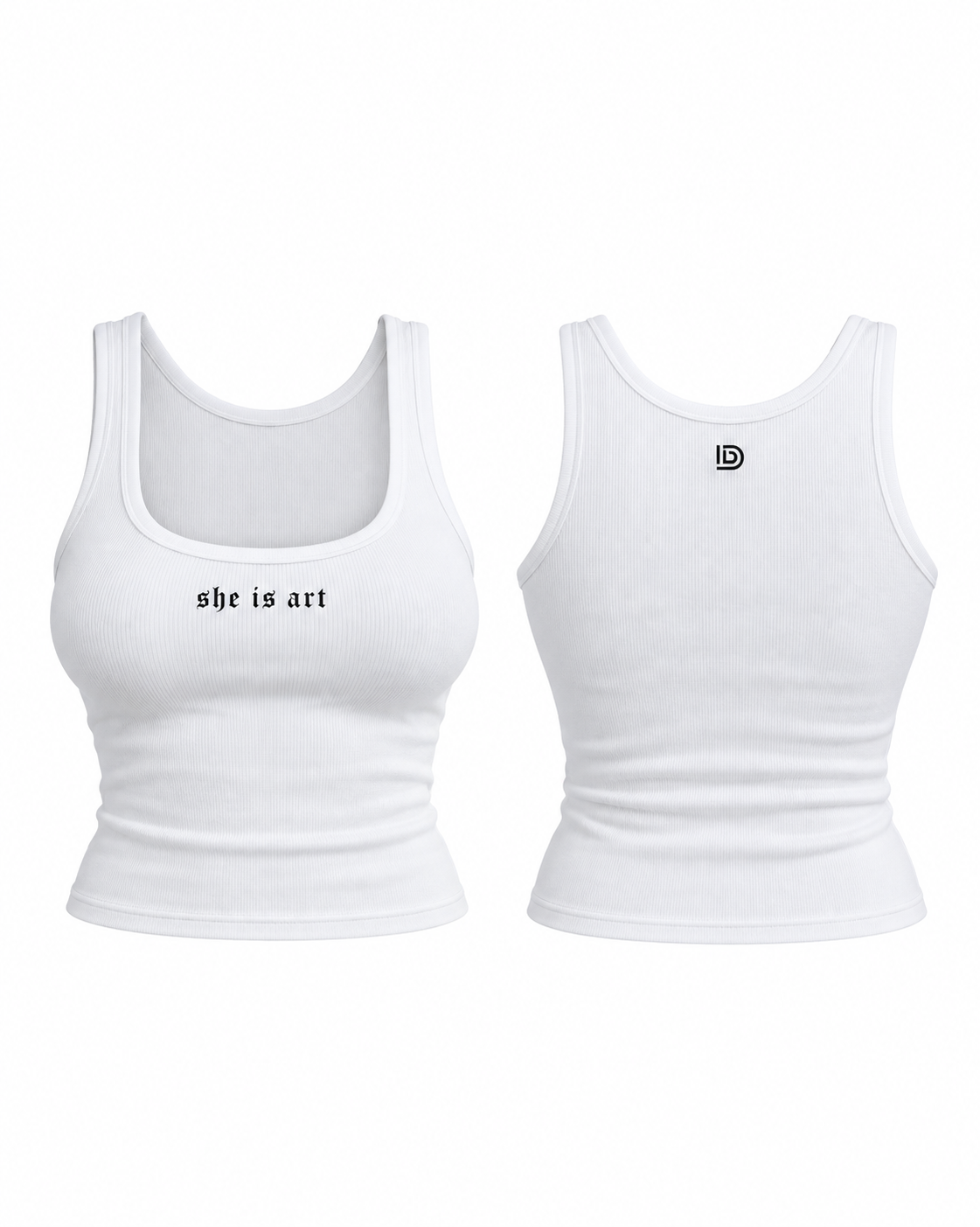 Crop top She Is Art - frente y espalda